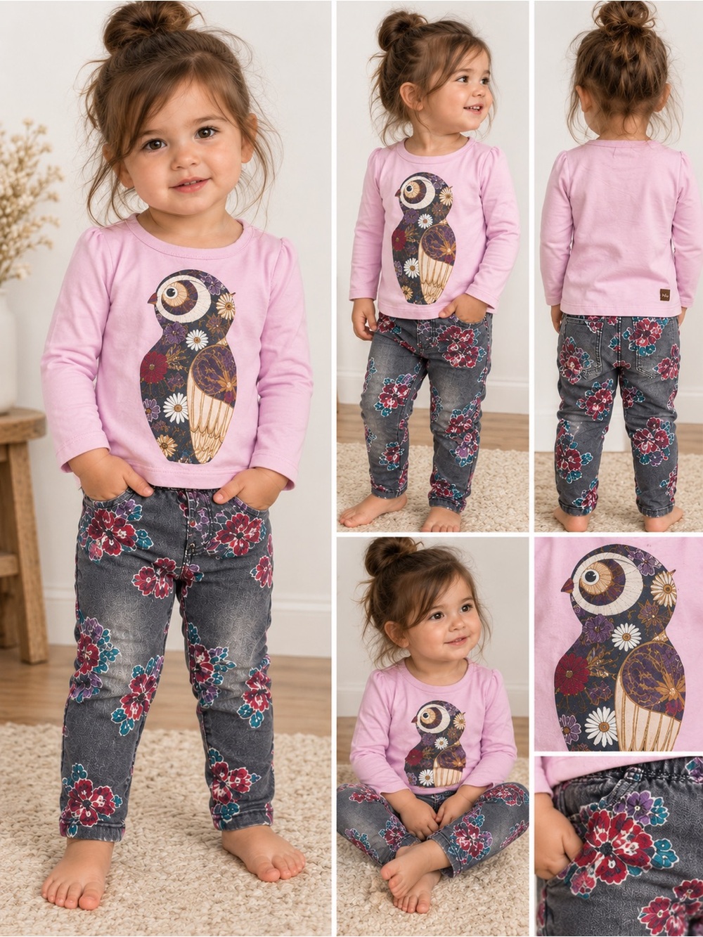 Tea Collection | Floral Jeggings, Graphic Tee Outfit Set | Girl’s 18–24M